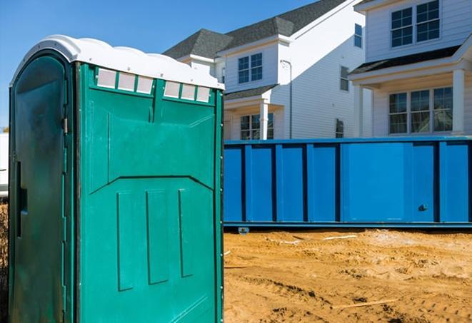 convenience and comfort on a construction site with portable toilets